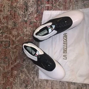 La Belleggia White/Black/Red Luxury Golf Shoes La Belleggia | Shoes | La Belleggia Leather Black White  main image 3